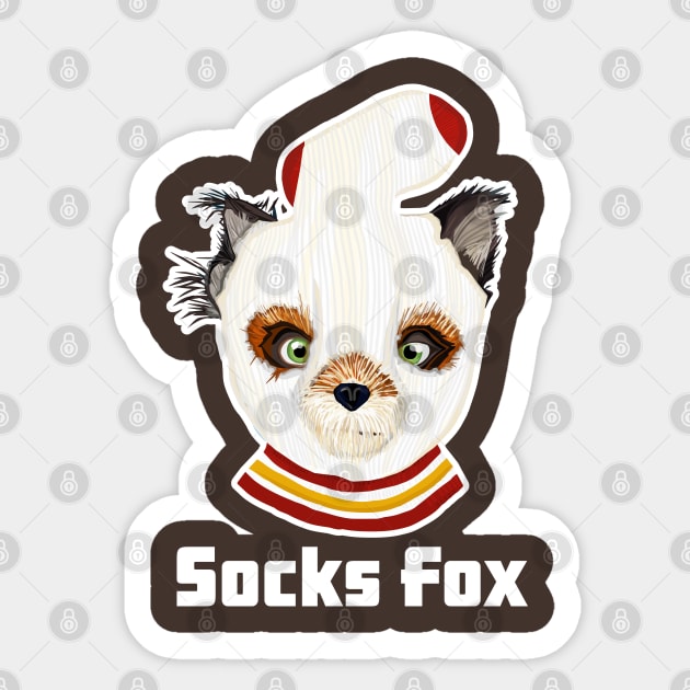 Fantastic Mr Fox - Ash - Socks Fox - Barn Shirt USA Sticker by Barn Shirt USA